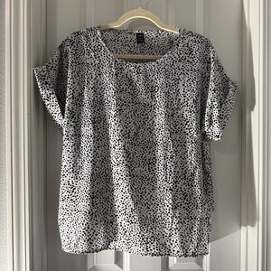 Black & White Speckled Short Sleeve Top